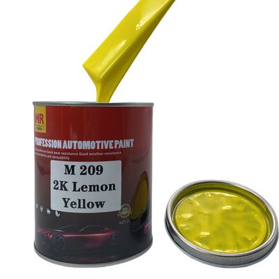M209 Lemon Yellow 2 Pack Automotive Paint 2k Colour Paint For Car High Transparency