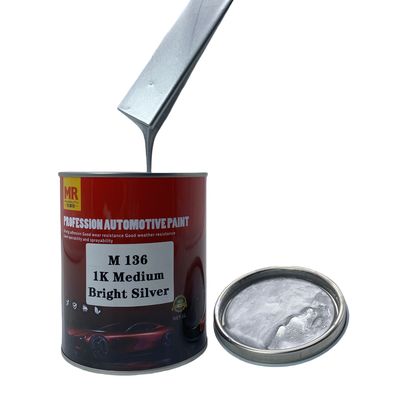 M136 1K Medium Bright Silver Auto Paint Metallic Silver Car Paint Smooth Finish