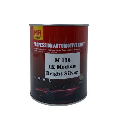 M136 1K Medium Bright Silver Auto Paint Metallic Silver Car Paint Smooth Finish