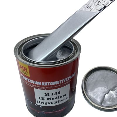 M136 1K Medium Bright Silver Auto Paint Metallic Silver Car Paint Smooth Finish