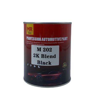 M202 2K Blend Black Automotive Refinish Mixing Paint with Gray-Yellow Undertone OEM Approved Solvent Based Chroma Reducer