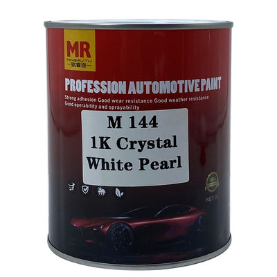 M144 1K Crystal White Pearl Automotive Basecoat Warm Tone Pearl White with High Brilliance