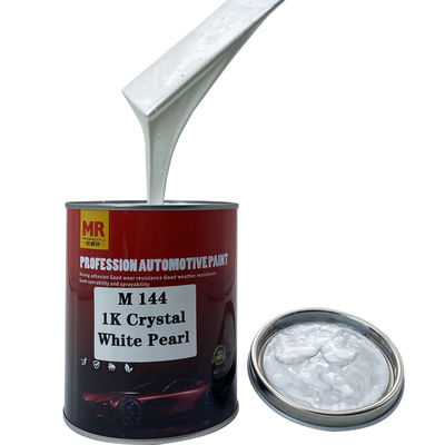 M144 1K Crystal White Pearl Automotive Basecoat Warm Tone Pearl White with High Brilliance