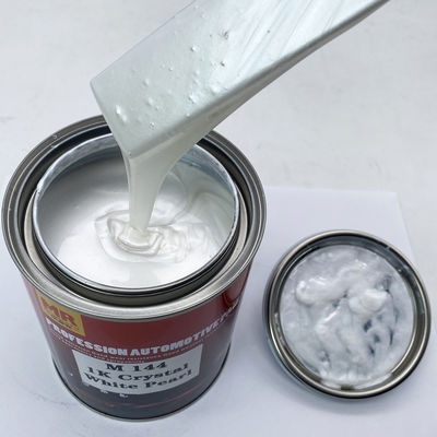 M144 1K Crystal White Pearl Automotive Basecoat Warm Tone Pearl White with High Brilliance