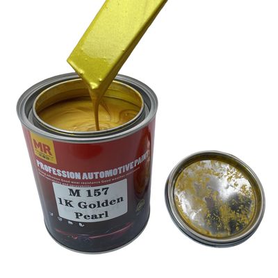 M157 1K Golden Pearl Automotive Basecoat Warm Gold to White Color Transition
